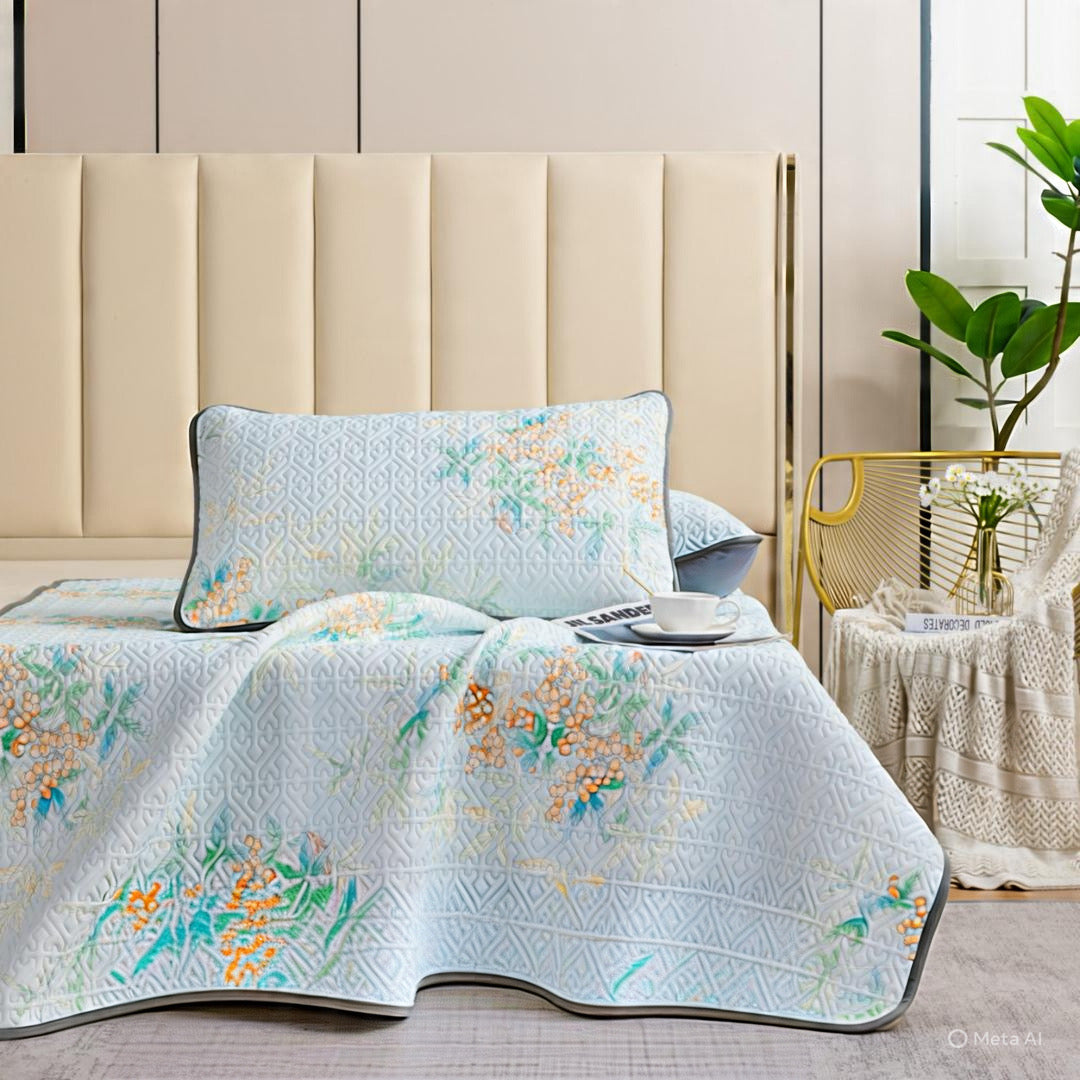 Mattress topper plain with 2 pillow cover