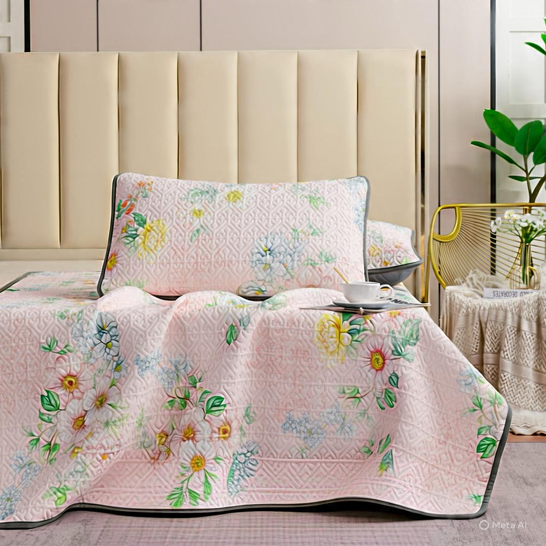 Mattress topper plain with 2 pillow cover