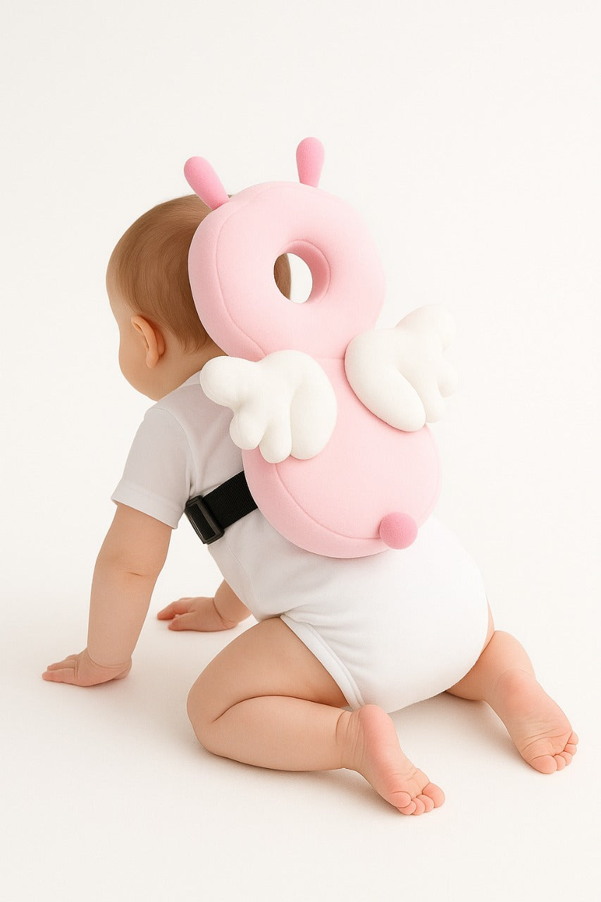 Baby Head Protector Cushion with Adjustable Straps,  Plush Soft Baby Safety Helmet for Crawling & Walking, Lightweight Back Protection for Toddlers , 0–18 Months