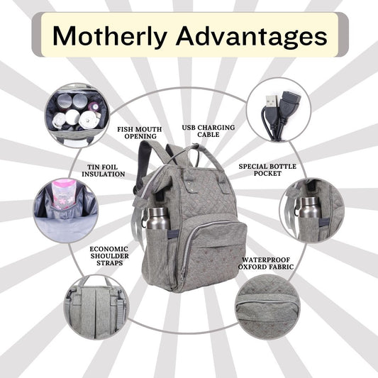 Baby Diaper Bag Grey