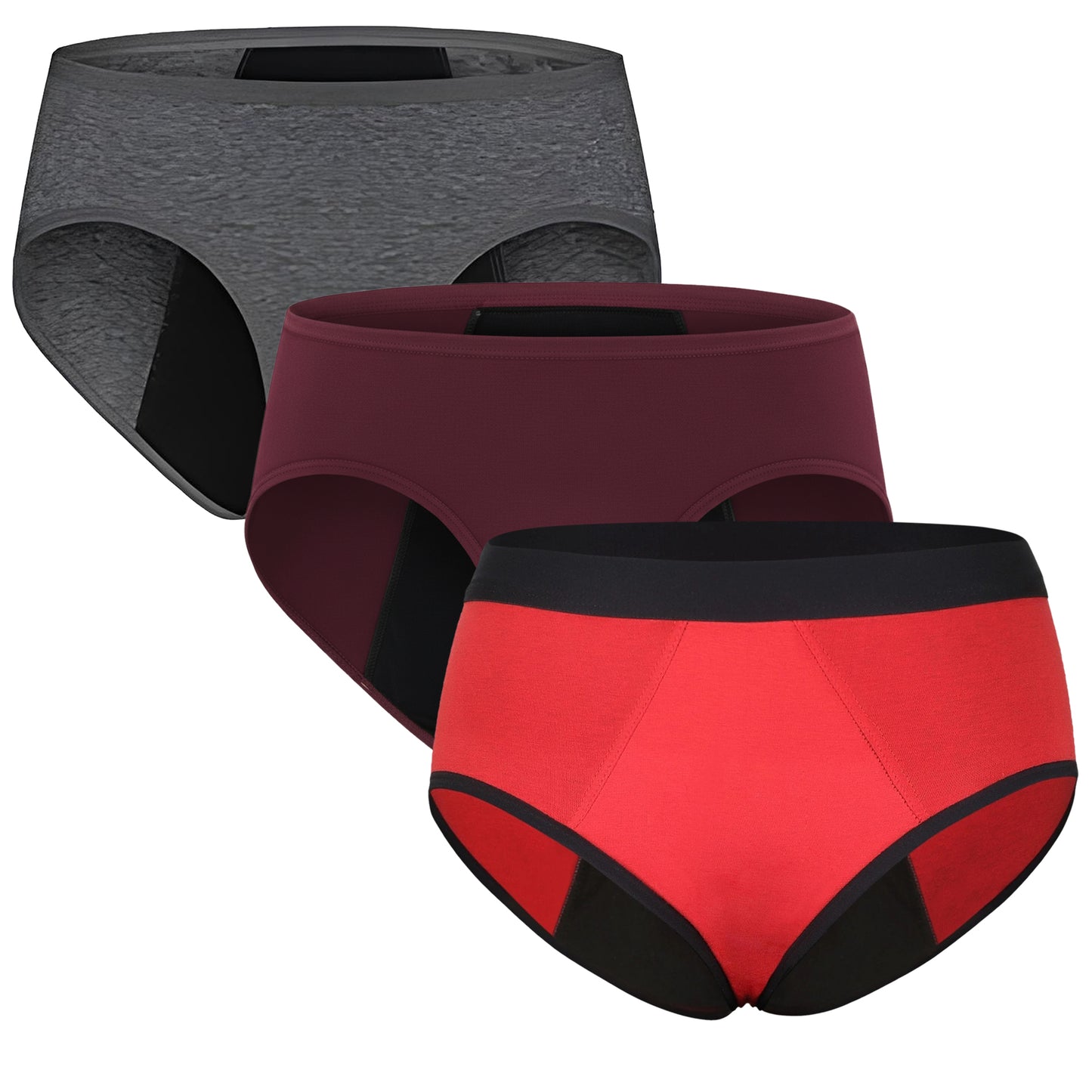 Women's Hipster Period Panty Leak Proof Period Underwear for Medium to Heavy Flow Reusable for 3Year Panties for Women No Pad Required Pack of 3