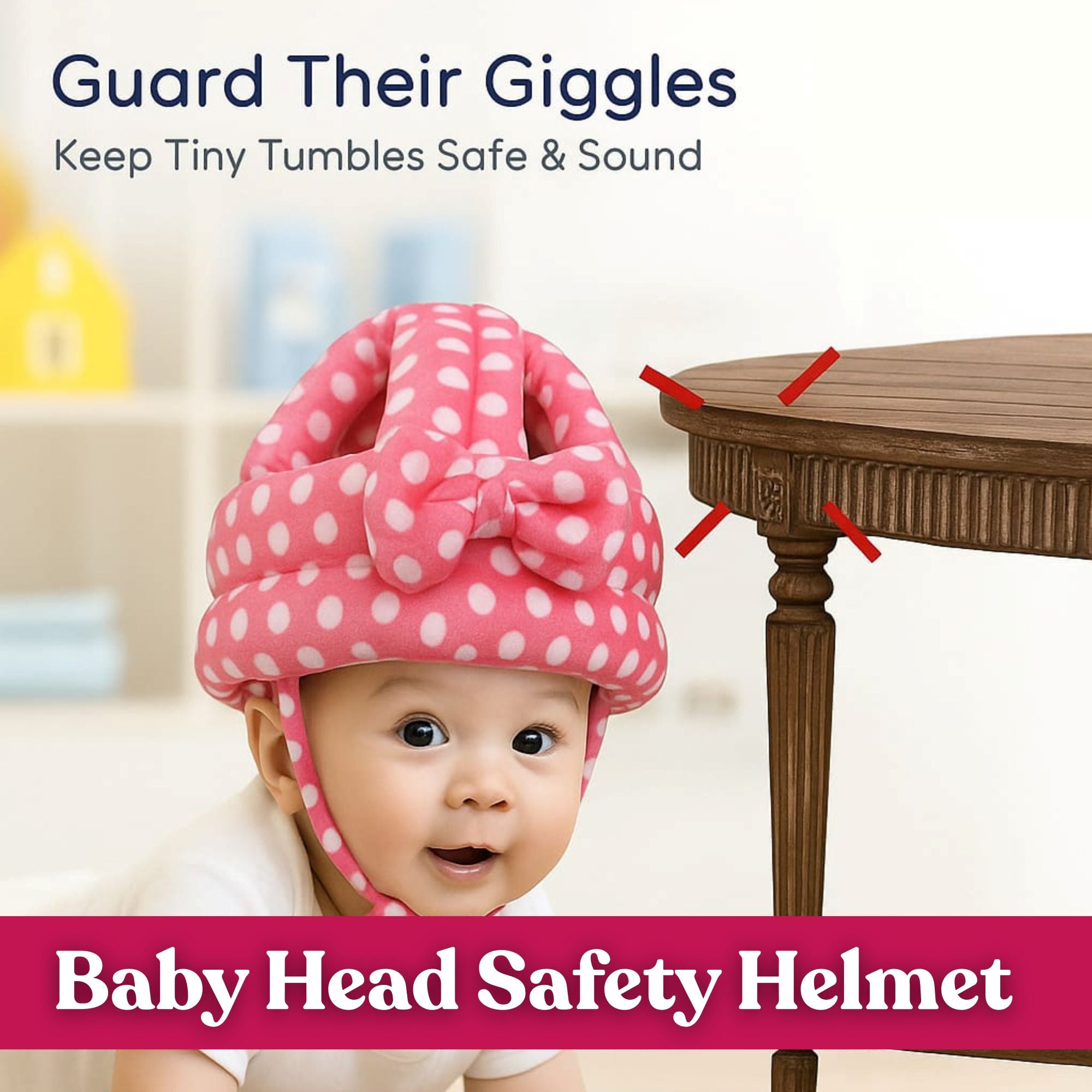 Baby Head Protection Helmet for 0-3 yrs of age with adjustable velcro