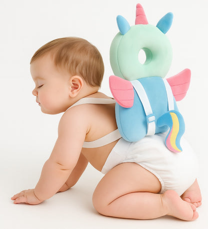 Baby Head Protector Cushion with Adjustable Straps,  Plush Soft Baby Safety Helmet for Crawling & Walking, Lightweight Back Protection for Toddlers , 0–18 Months