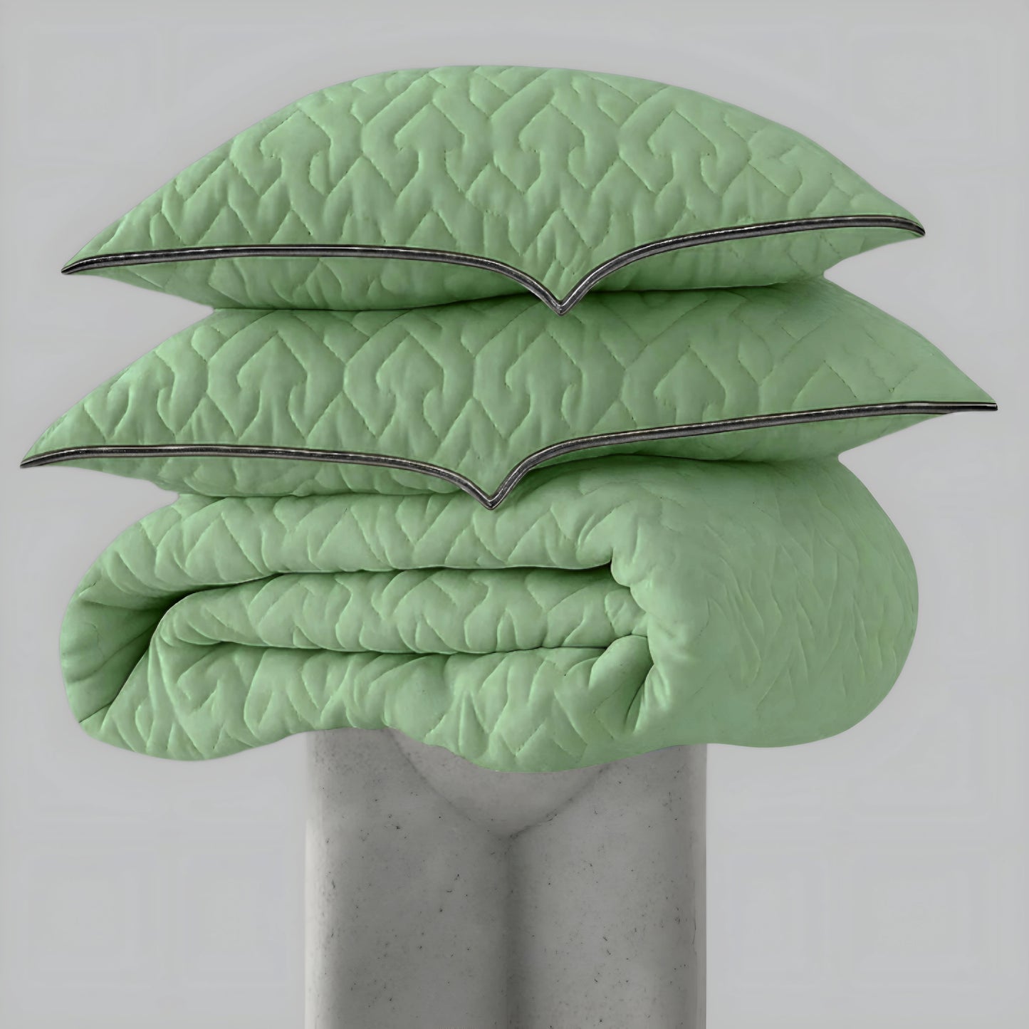 Quilted Cushioned Mattress Topper with 2 Pillow Cover