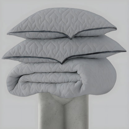 Quilted Cushioned Mattress Topper with 2 Pillow Cover