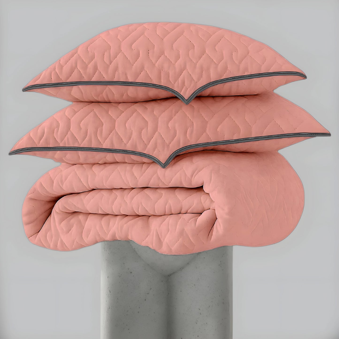 Quilted Cushioned Mattress Topper with 2 Pillow Cover