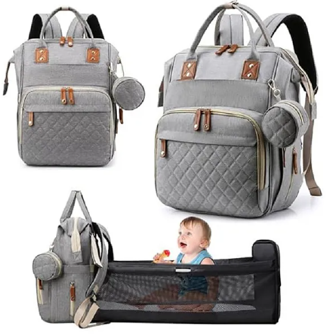Mother’s Travel Diaper Bag with Built In Changing Bed