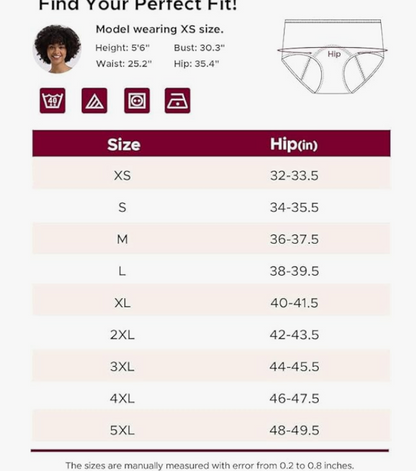 Women's Hipster Period Panty Leak Proof Period Underwear for Medium to Heavy Flow Reusable for 3Year Panties for Women No Pad Required Pack of 3